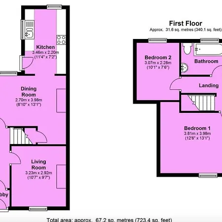 Entire 2-bedroom House With Garden * יורק